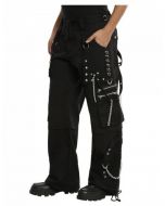 Ladies Fashion Gothic Pant Night Pant Pink Stitch