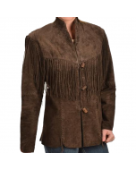 Cowlady Western Pure Leather Jacket Suede Fringes Beads