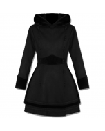 Gothic Ladies Black Fur Hooded Coat