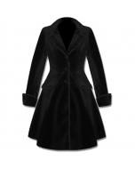 Gothic Ladies Black Velvet Frock Coat