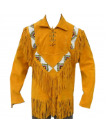 Western Style Pullover Suede Men's Leather Shirt