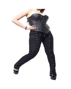 Women's Gothic Black Bondage Trouser