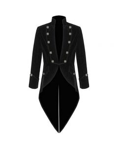 MEN,S VELVET VLADIMIR TUXEDO BLACK VELVET TAIL COAT GOTHIC STEAMPUNK VICTORIAN