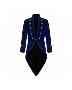 Men’s Velvet VLADIMIR TUXEDO Blue Velvet Jacket Tail coat Goth Steampunk Victorian
