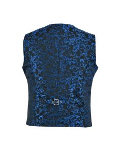 Premium Men’s Designer Stylish Casual Brocade Blue Vest