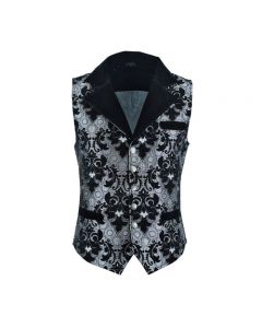 Victorian Gentleman’s Aristocrat Vest Black Silver Vest